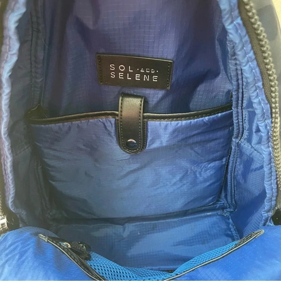 Sol and Selene Small Dark Navy Blue Camo Print Zip Around Backpack - Picture 8 of 12